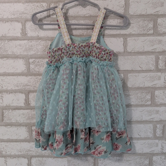 Baby Sara Butterfly Dress Size 2T Floral Tulle - Picture 2 of 6